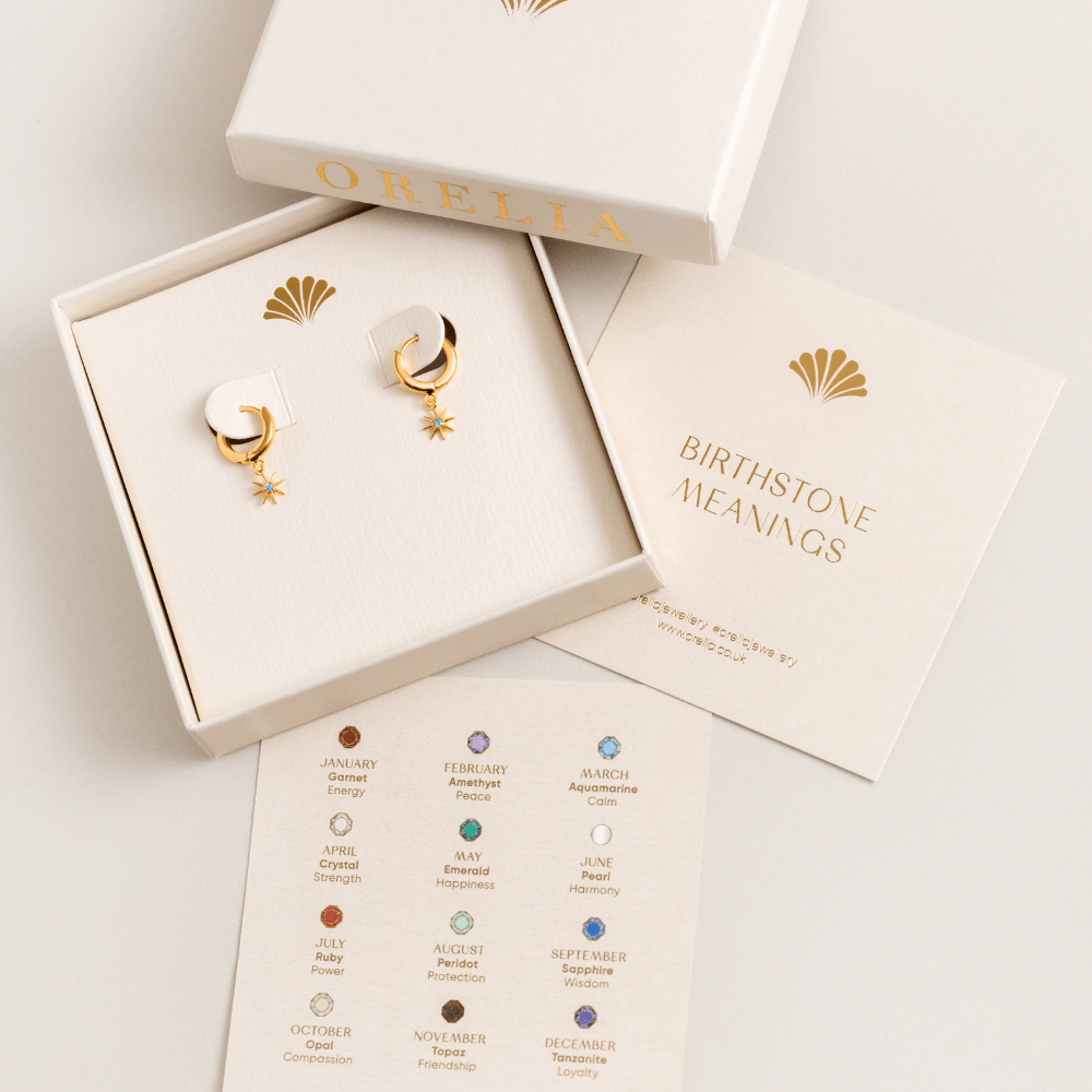 Huggie Hoops March Birthstone Aquamarine Huggie Hoop Earrings Orelia Jewellery