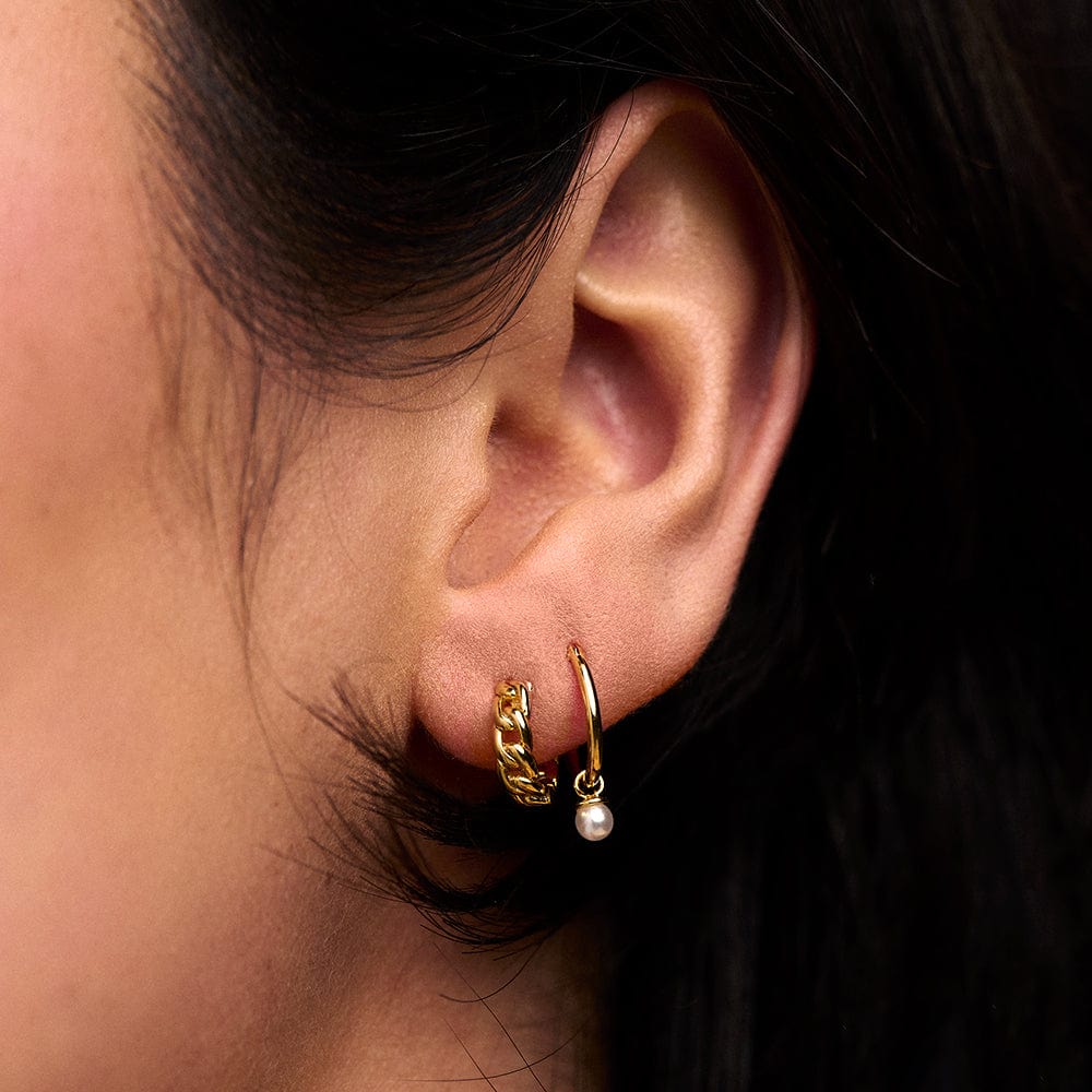 Huggie Hoops Mini Chain Huggie Hoop Earrings - Gold Orelia Jewellery