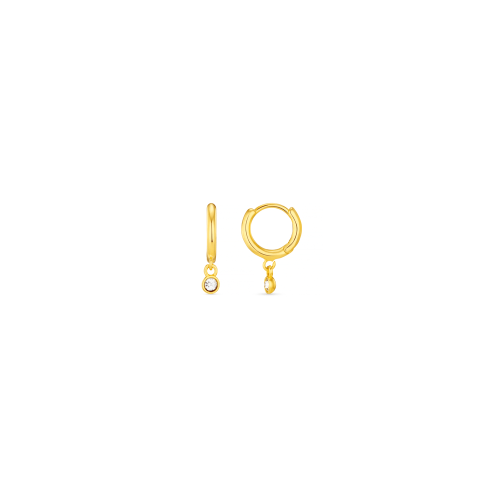 Huggie Hoops Mini Crystal Drop Micro Hoop Earrings Made With Swarovski® Crystals - Gold Orelia Jewellery