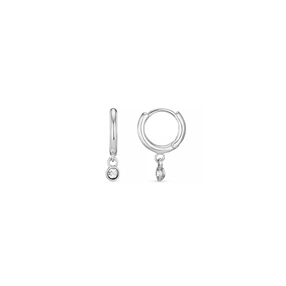 Huggie Hoops Mini Crystal Drop Micro Hoop Earrings Made With Swarovski® Crystals - Silver Orelia Jewellery