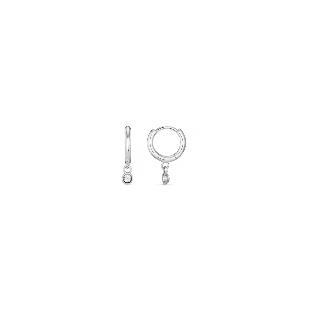 Huggie Hoops Mini Crystal Drop Micro Hoop Earrings Made With Swarovski® Crystals - Silver Orelia Jewellery