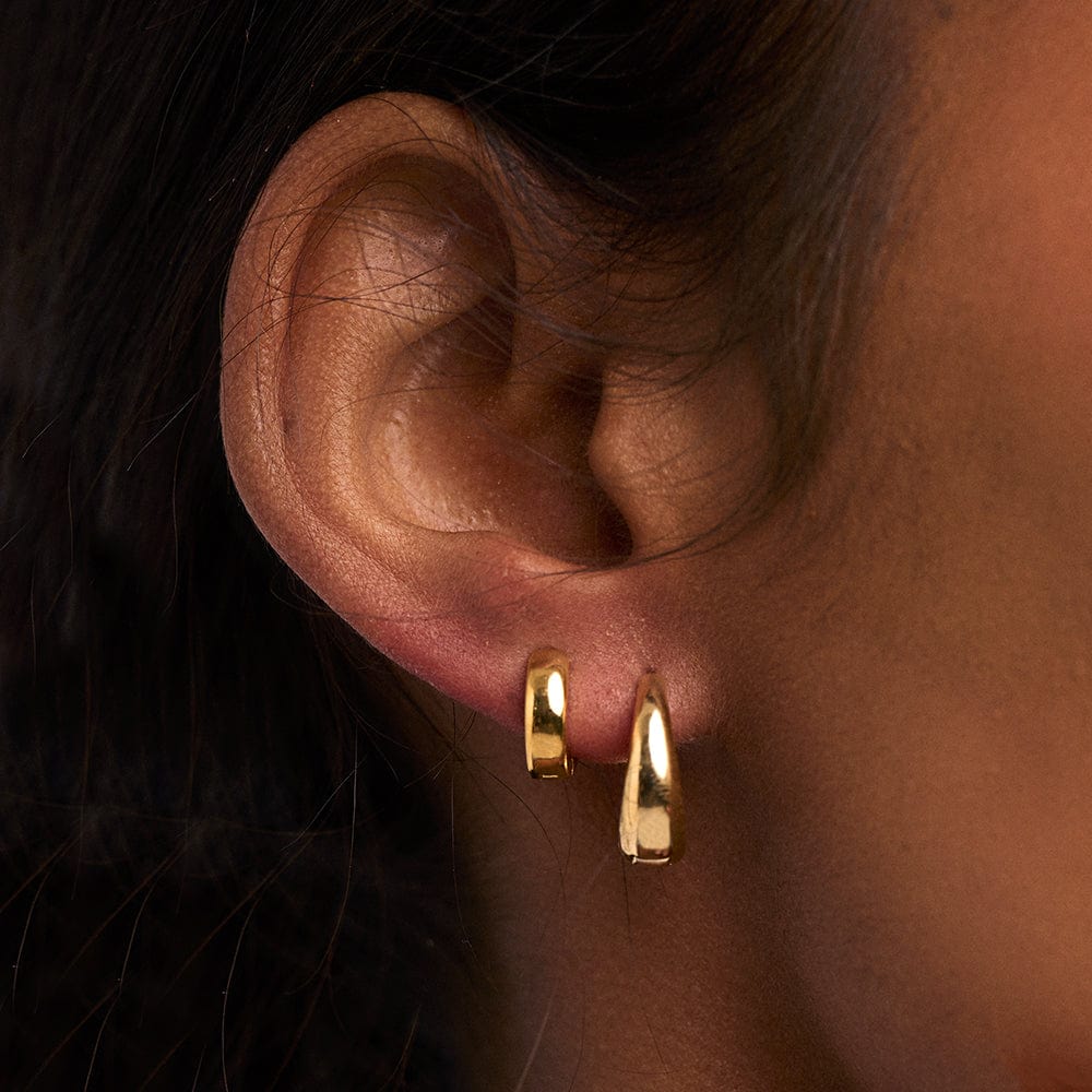Huggie Hoops Mini Domed Clean Huggie Hoop Earrings - Gold Orelia Jewellery