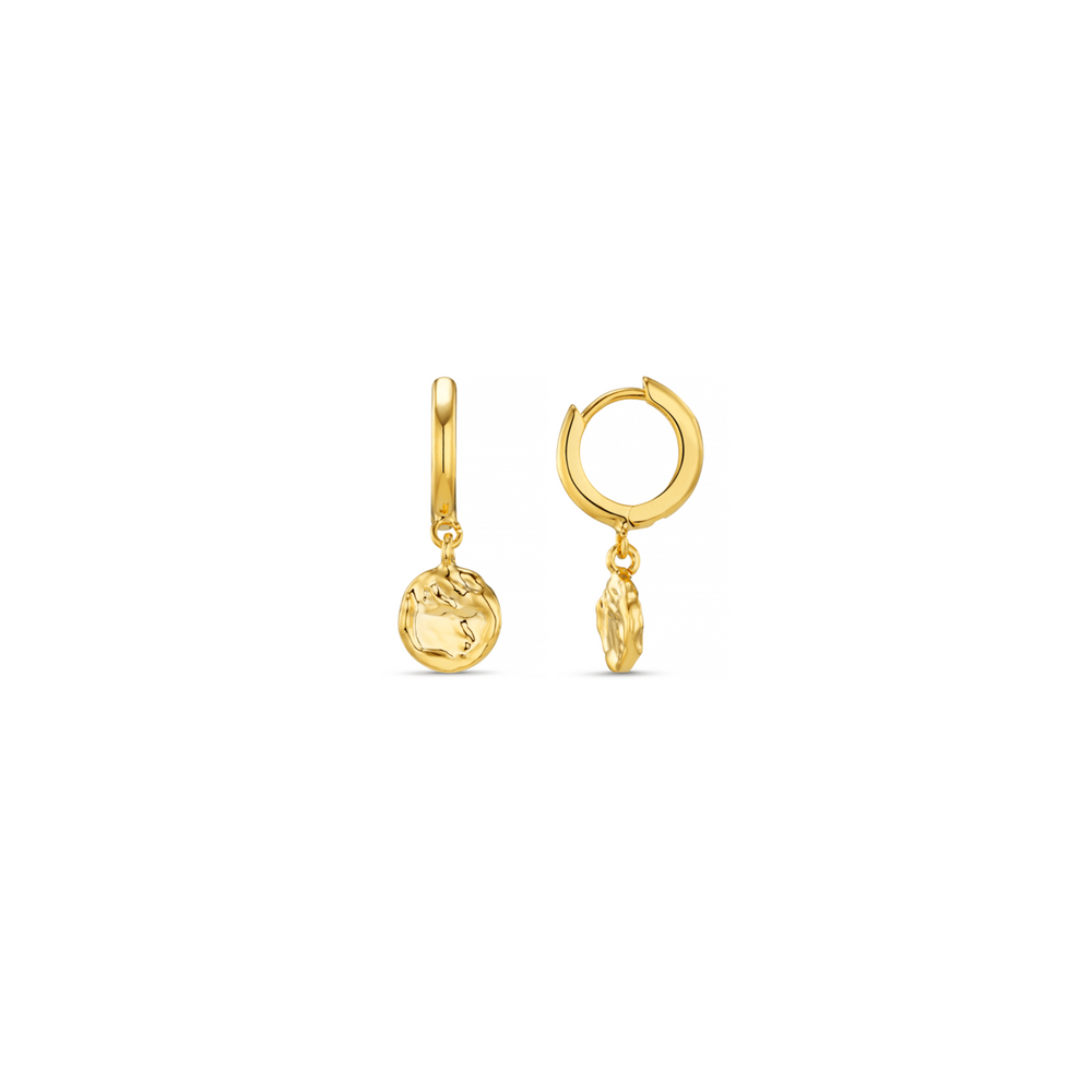 Huggie Hoops Molten Coin Huggie Hoop Earrings Orelia Jewellery