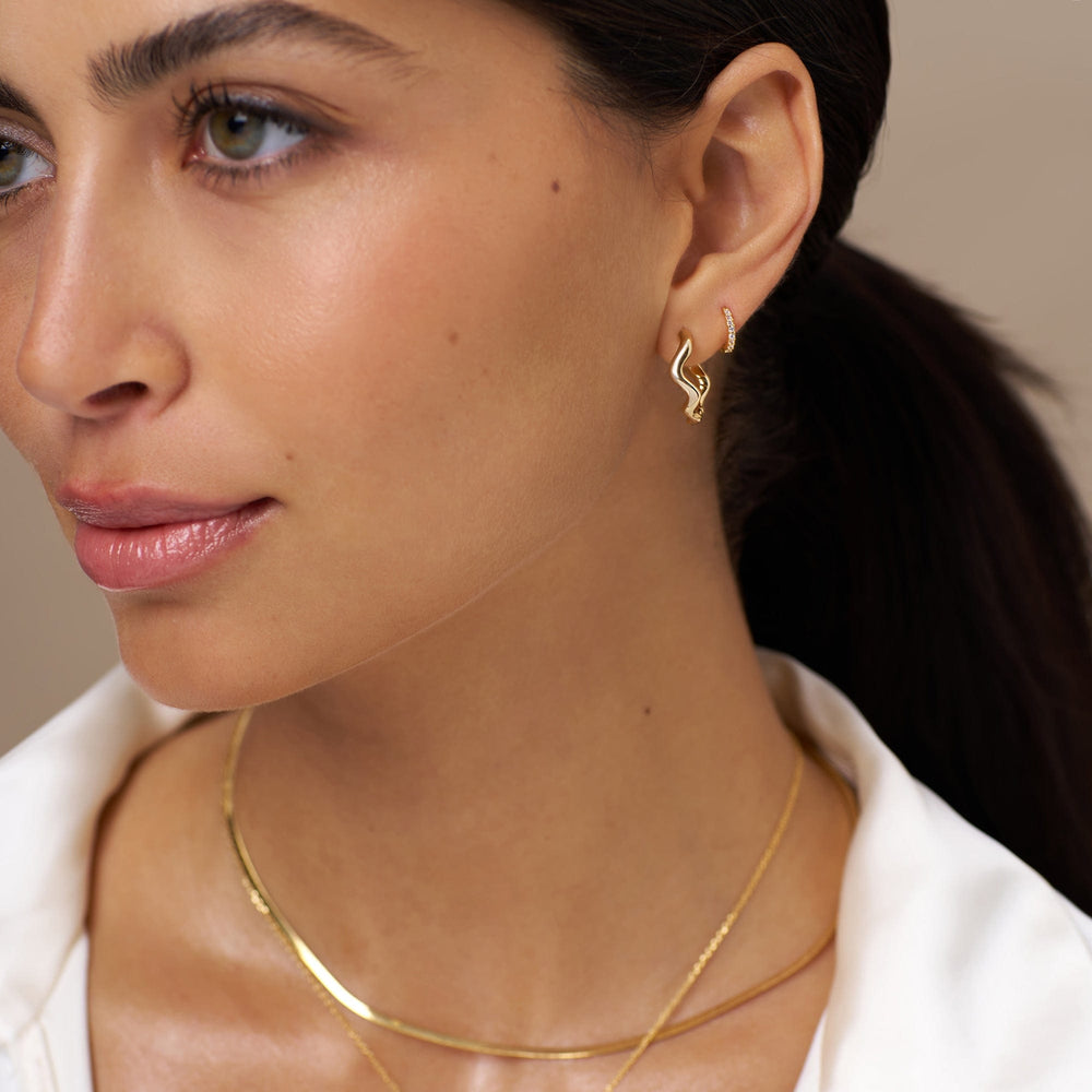 Huggie Hoops Pavé Mini Micro Hoop Earrings - Gold Orelia Jewellery
