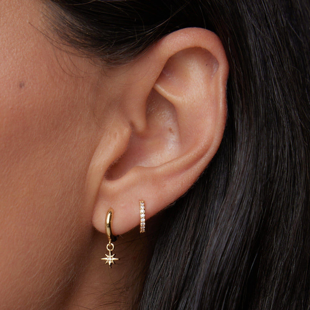 Huggie Hoops Pavé Mini Micro Hoop Earrings - Gold Orelia Jewellery