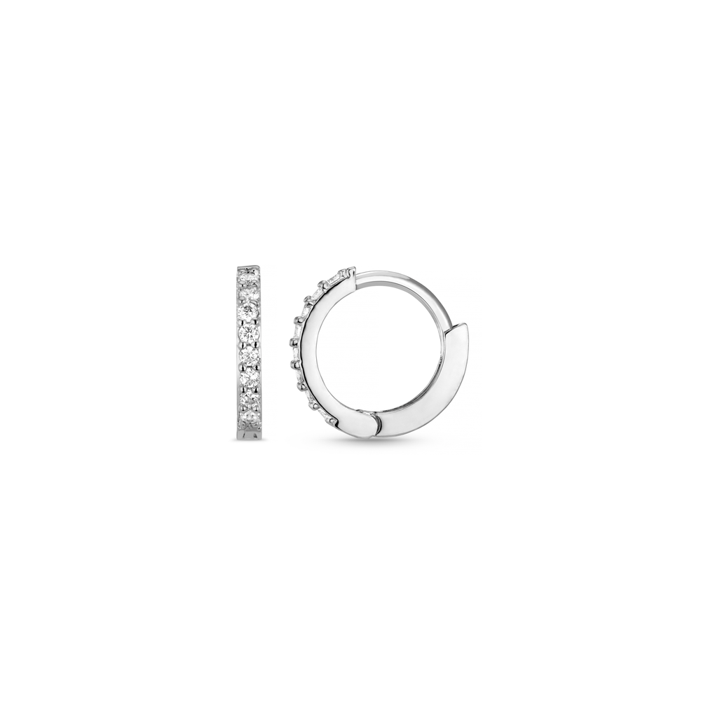 Huggie Hoops Pavé Mini Micro Hoop Earrings - Silver Orelia Jewellery