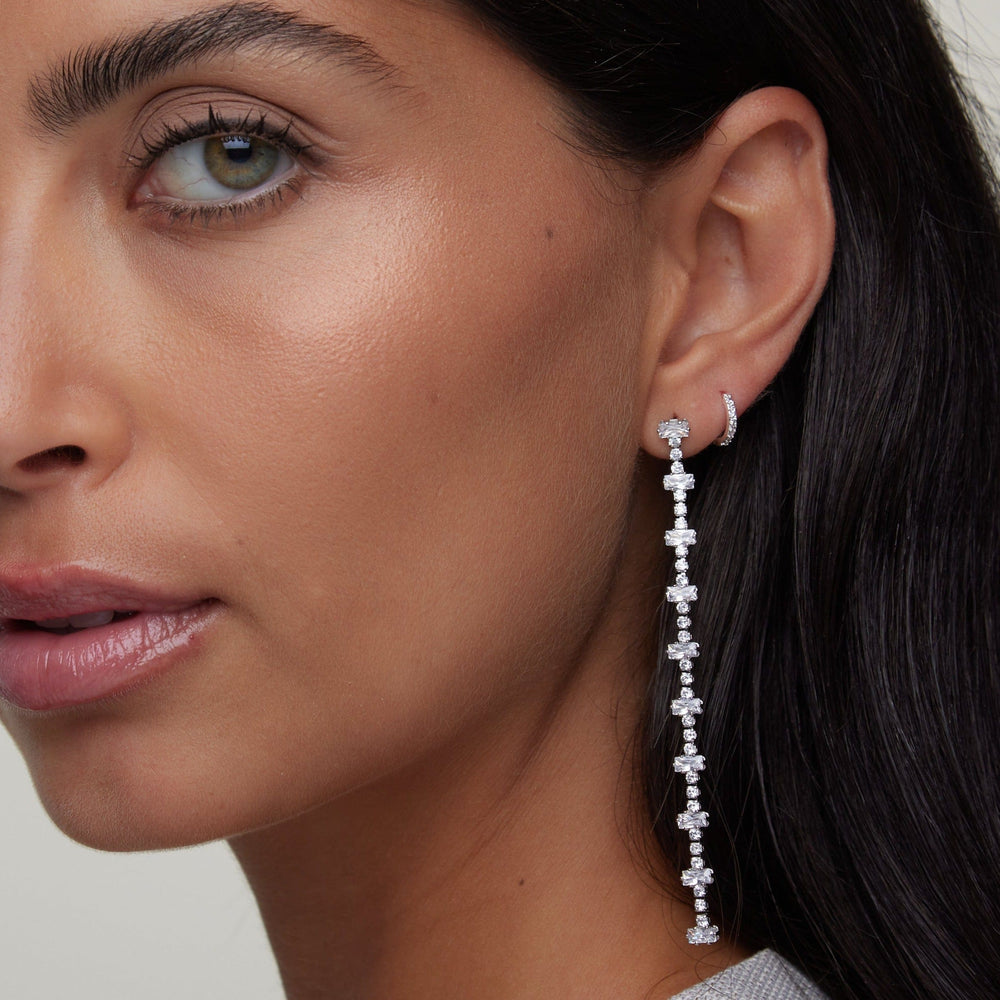 Huggie Hoops Pavé Mini Micro Hoop Earrings - Silver Orelia Jewellery