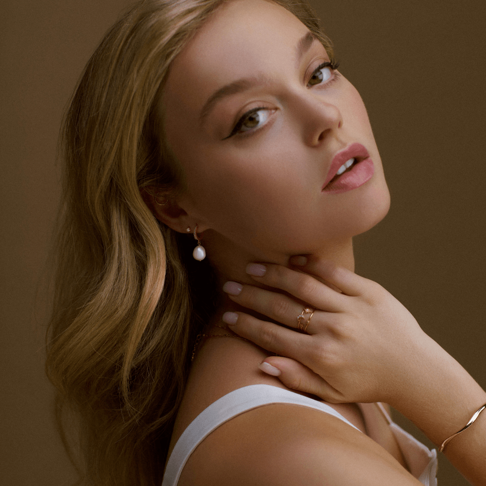 Huggie Hoops Pearl Drop & Rose Water Opal Hoop Earrings Orelia Jewellery