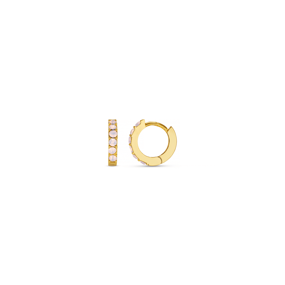 Huggie Hoops Rose Water Opal Huggie Hoop Earrings Made With Swarovski® Crystals - Gold Orelia Jewellery