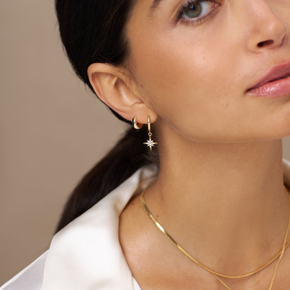 Huggie Hoops Starburst Huggie Hoop Earrings - Gold Orelia Jewellery