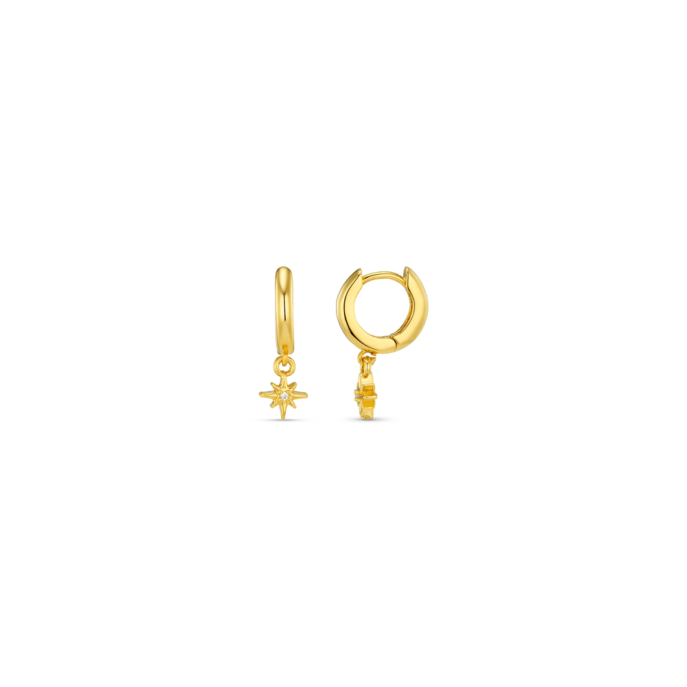 Huggie Hoops Starburst Pavé Micro Huggie Hoop Earrings - Gold Orelia Jewellery