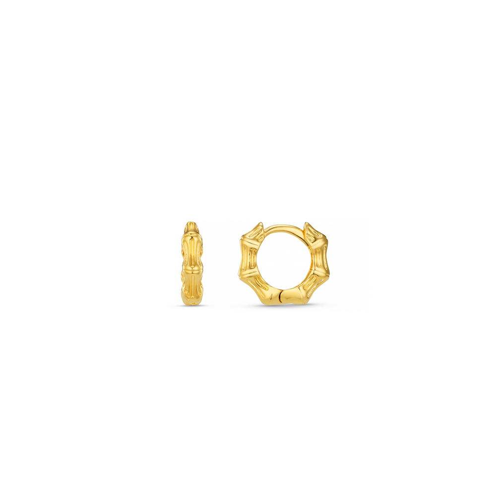 Huggie Hoops Textured Bamboo Huggie Hoop Earrings Orelia Jewellery