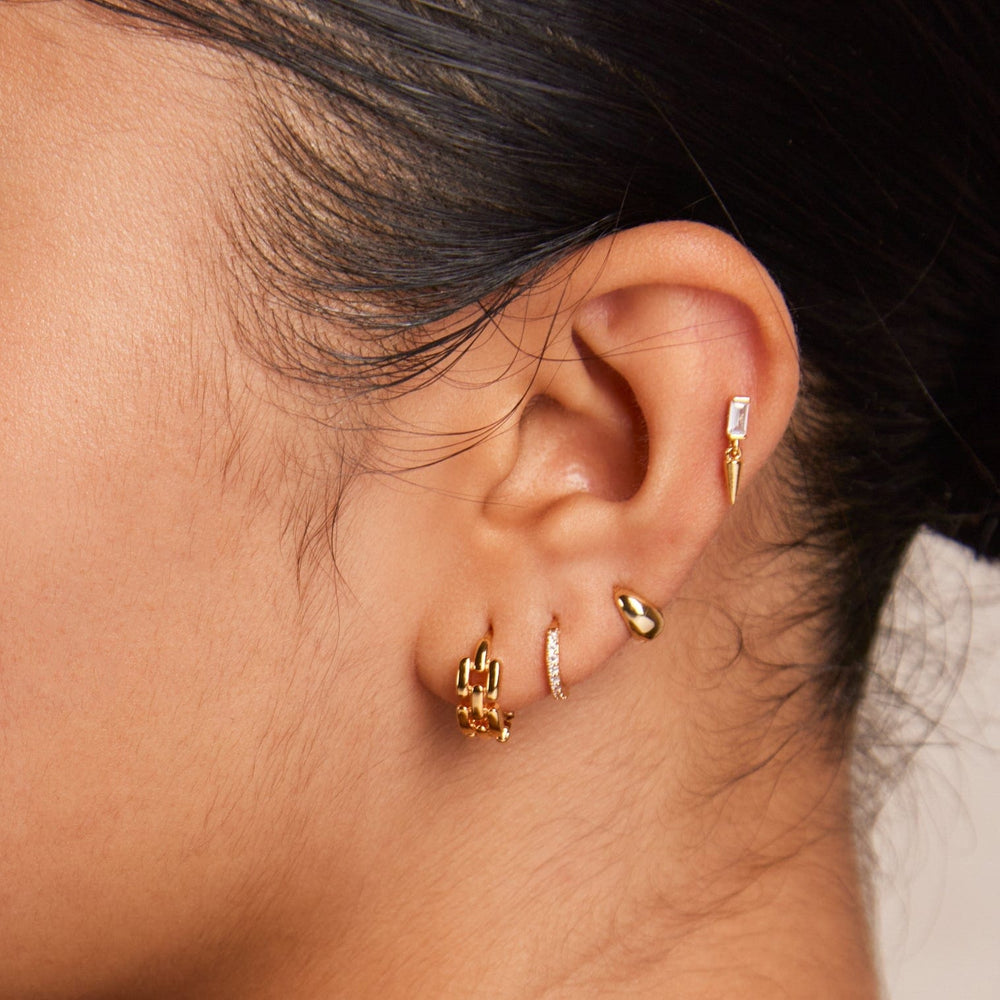 Huggie Hoops Tiny Tapered Micro Hoop Earrings - Gold Orelia Jewellery