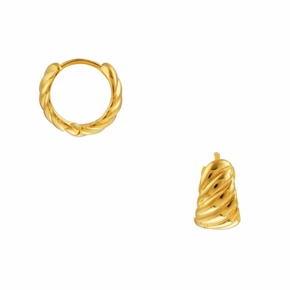Huggie Hoops Twist Chubby Huggie Hoop Earrings - Gold Orelia Jewellery