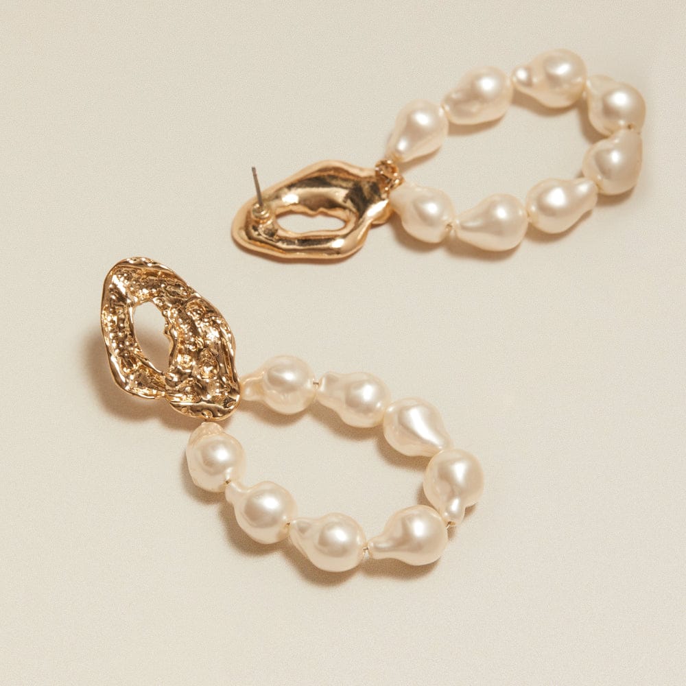 Large Hoop Default Vintage Open Pearl Drop Earrings Orelia Jewellery
