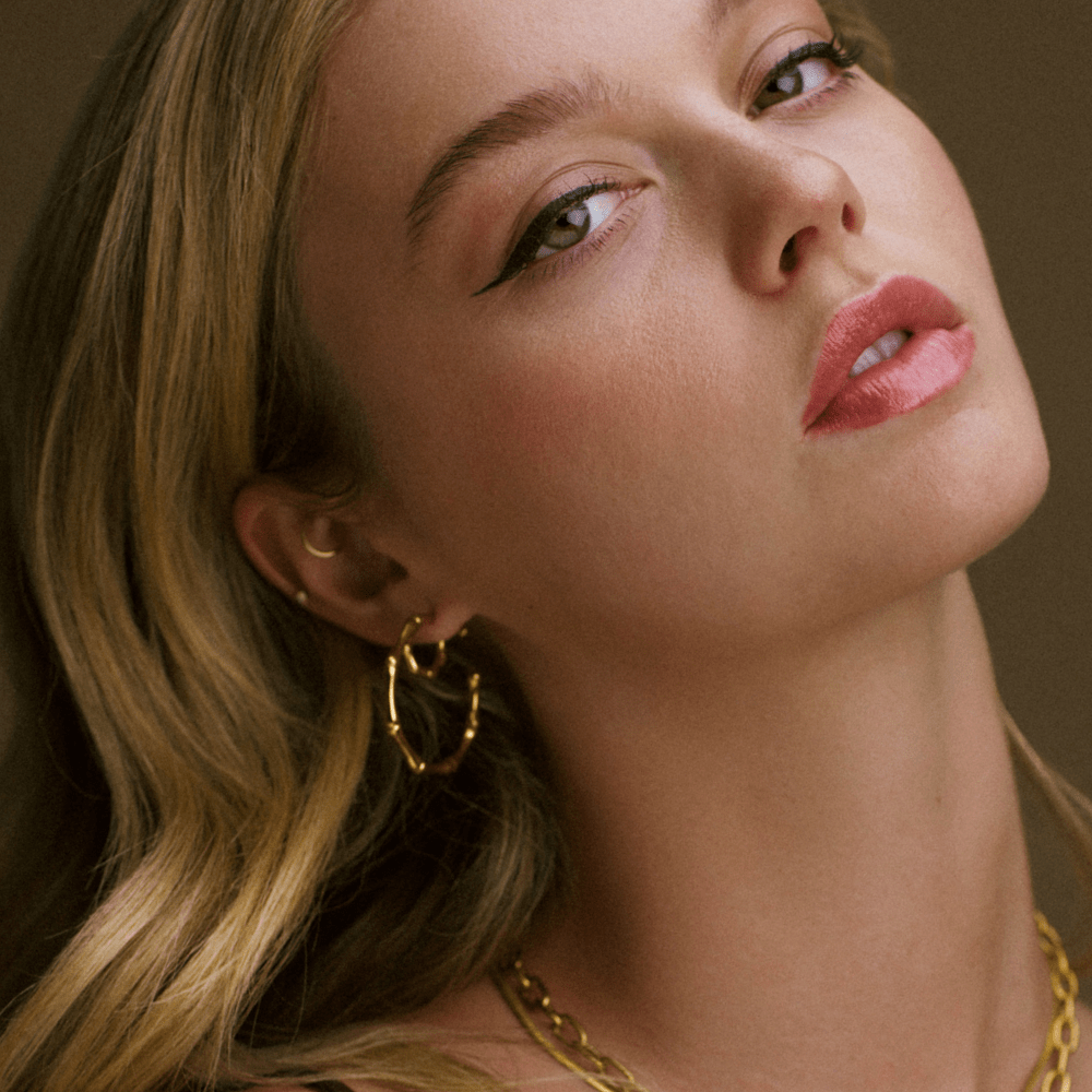 Large Hoop LUXE Polished Bamboo Large Hoop Earrings Orelia Jewellery