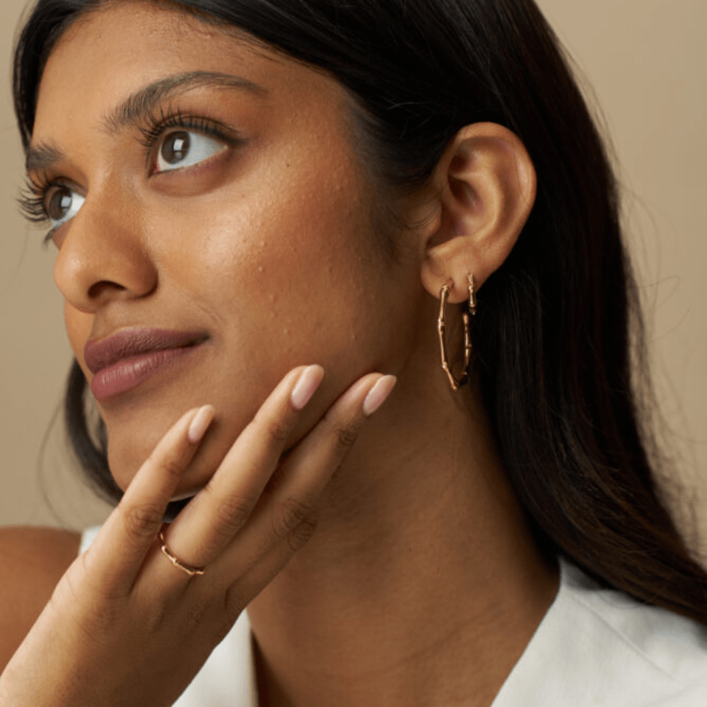 Large Hoop LUXE Polished Bamboo Large Hoop Earrings Orelia Jewellery