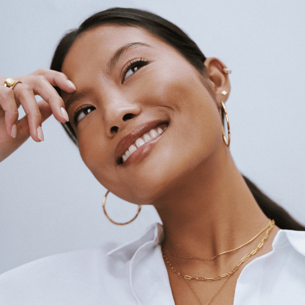 Large Hoop ONE LUXE Molten Large Hoop Earrings Orelia Jewellery