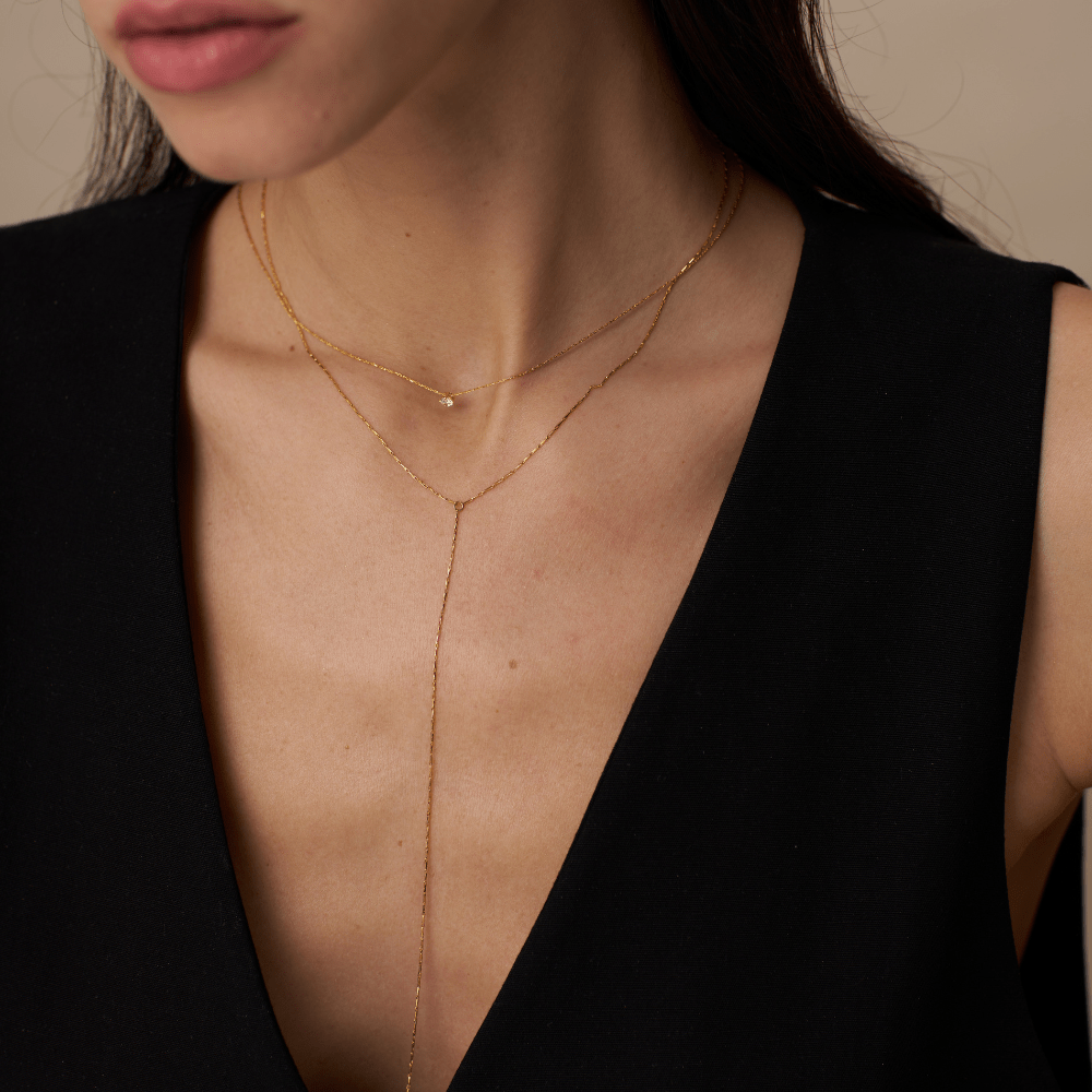 Lariat Necklace Super Fine Lariat Necklace Orelia Jewellery