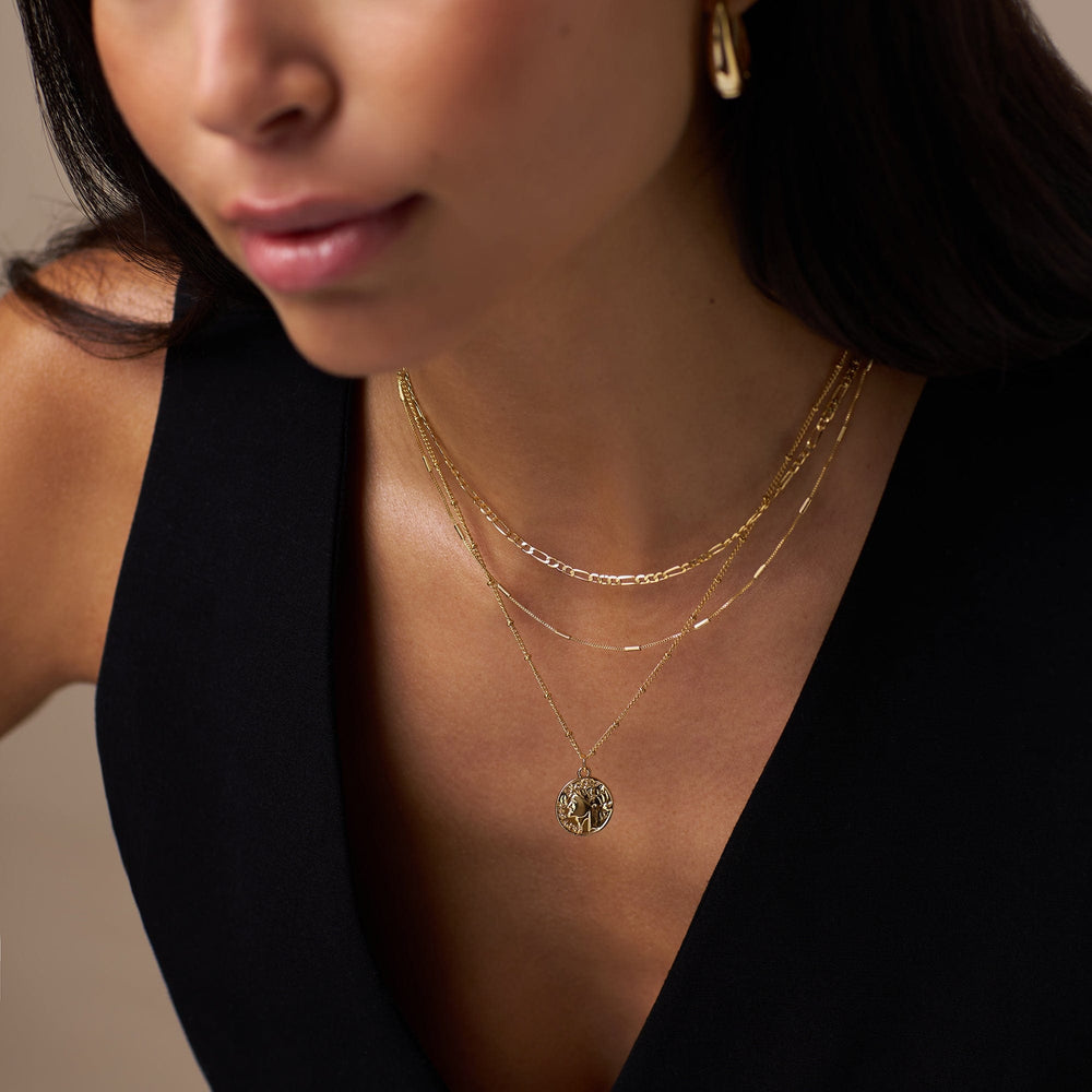 Layered Necklaces Multi Row Coin Necklace - Gold Orelia Jewellery