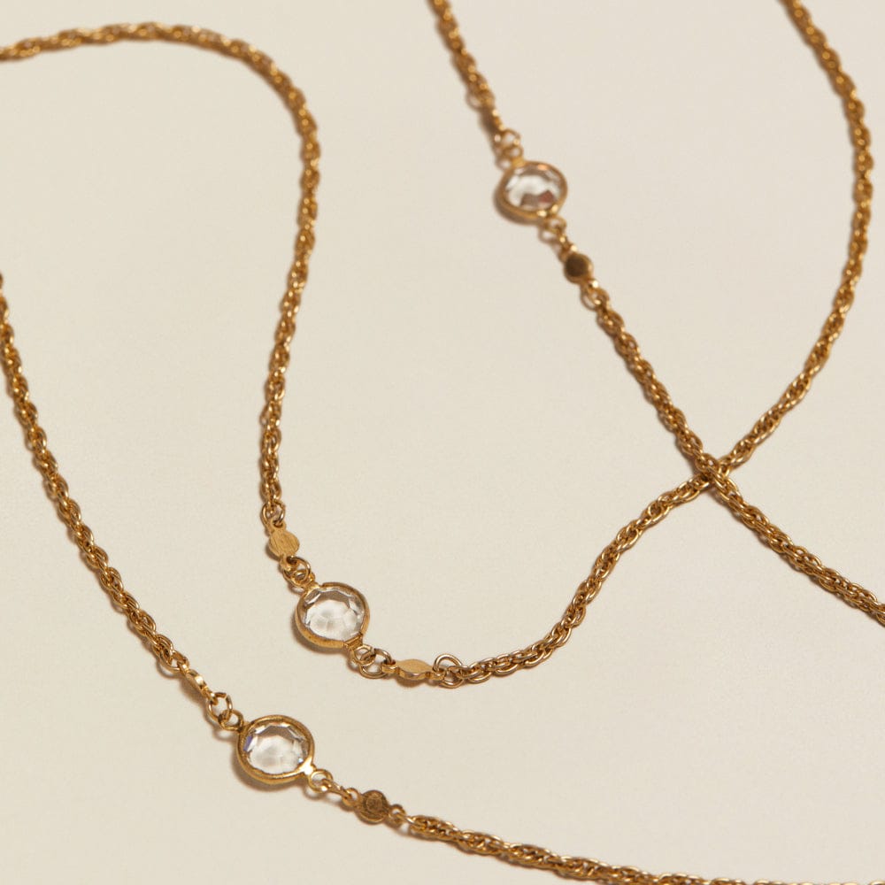 Long Necklace Default Vintage Crystal Wraparound Chain Necklace Orelia Jewellery