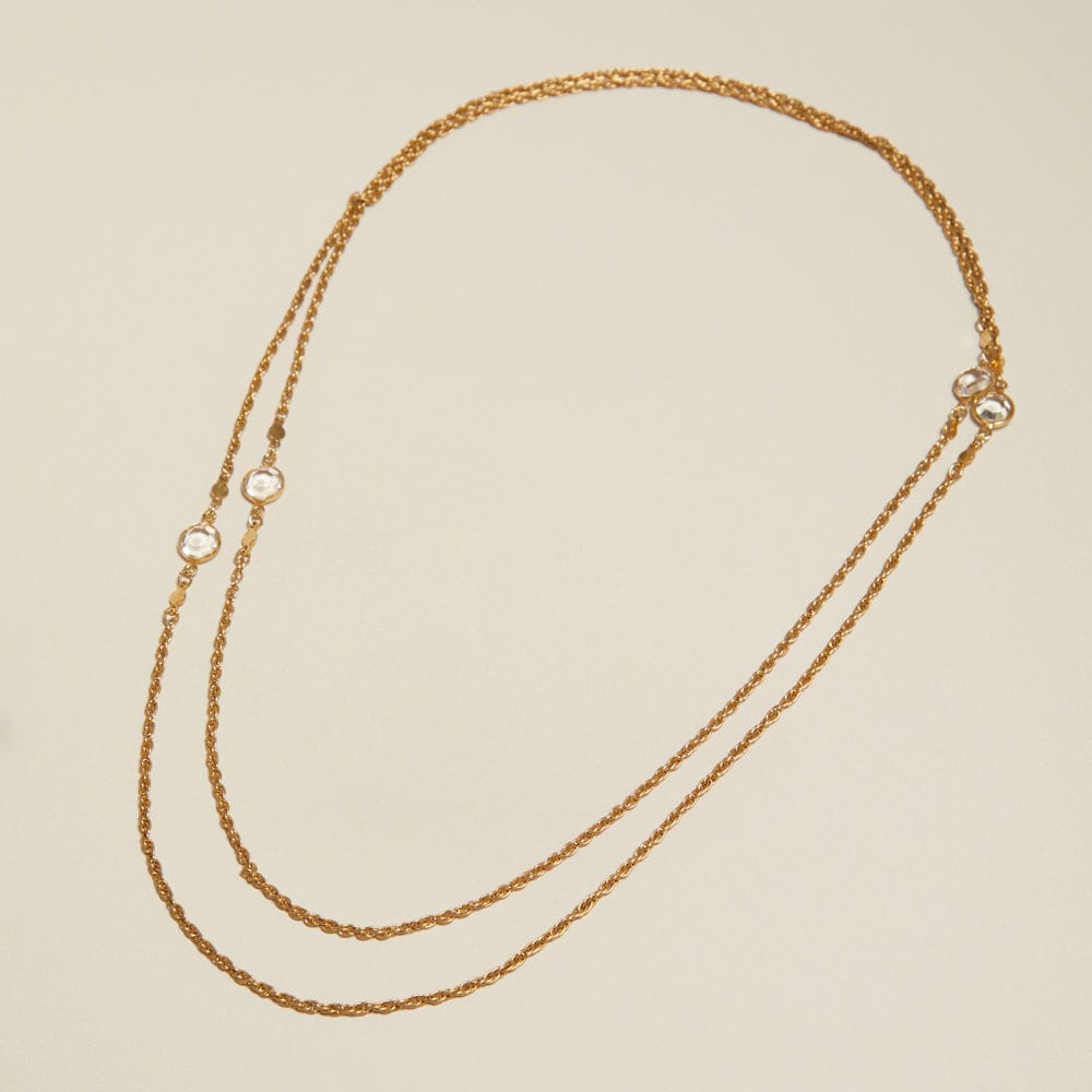 Long Necklace Default Vintage Crystal Wraparound Chain Necklace Orelia Jewellery