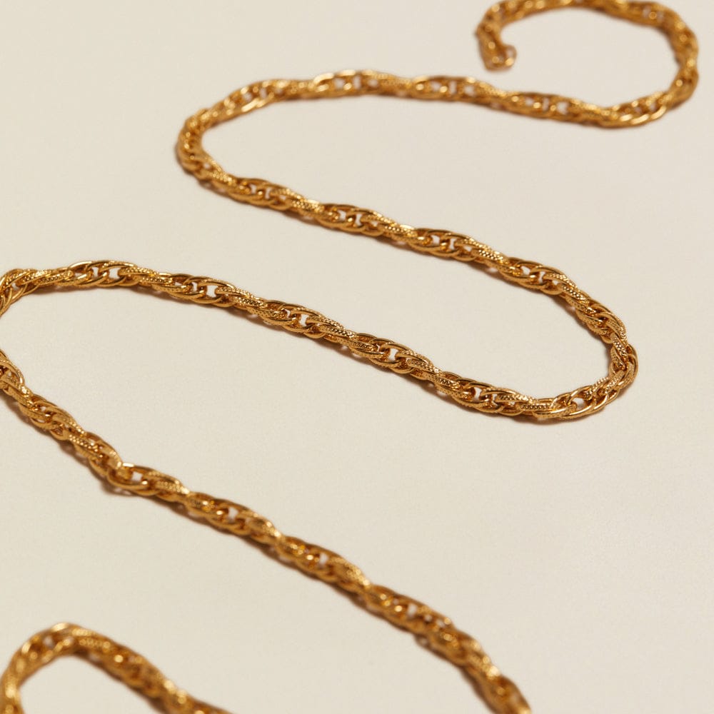 Long Necklace Default Vintage Long Textured Chain Necklace Orelia Jewellery