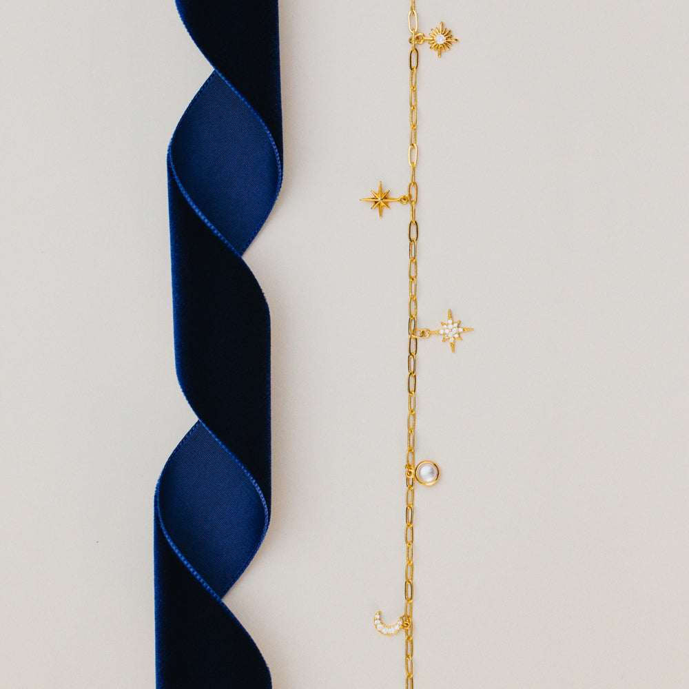 Long Necklace ONE Celestial Multi Charm Rope Necklace Orelia Jewellery