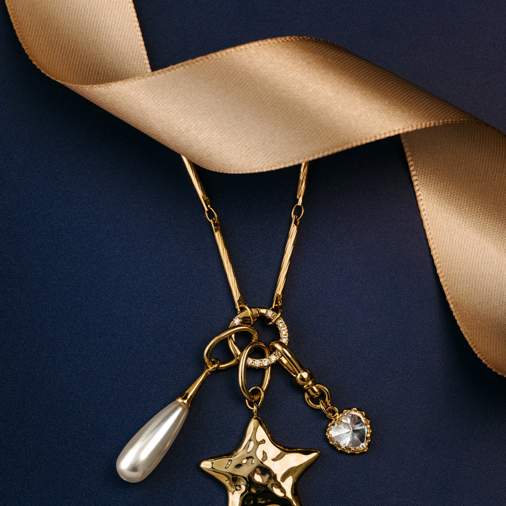 Long Necklace ONE Mixed Charm Long Cluster Necklace Orelia Jewellery