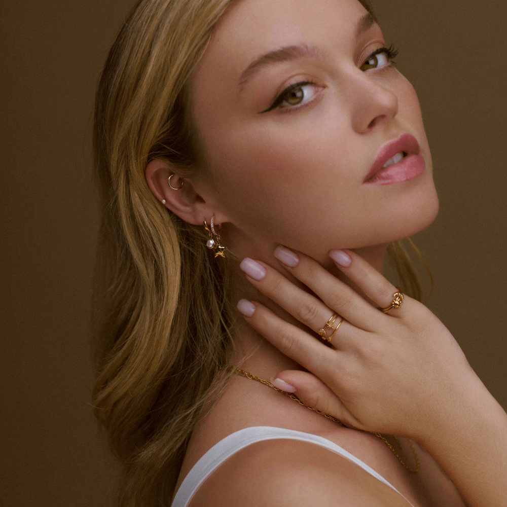 Micro Hoop Mini Micro Pearl Drop Earrings Orelia Jewellery