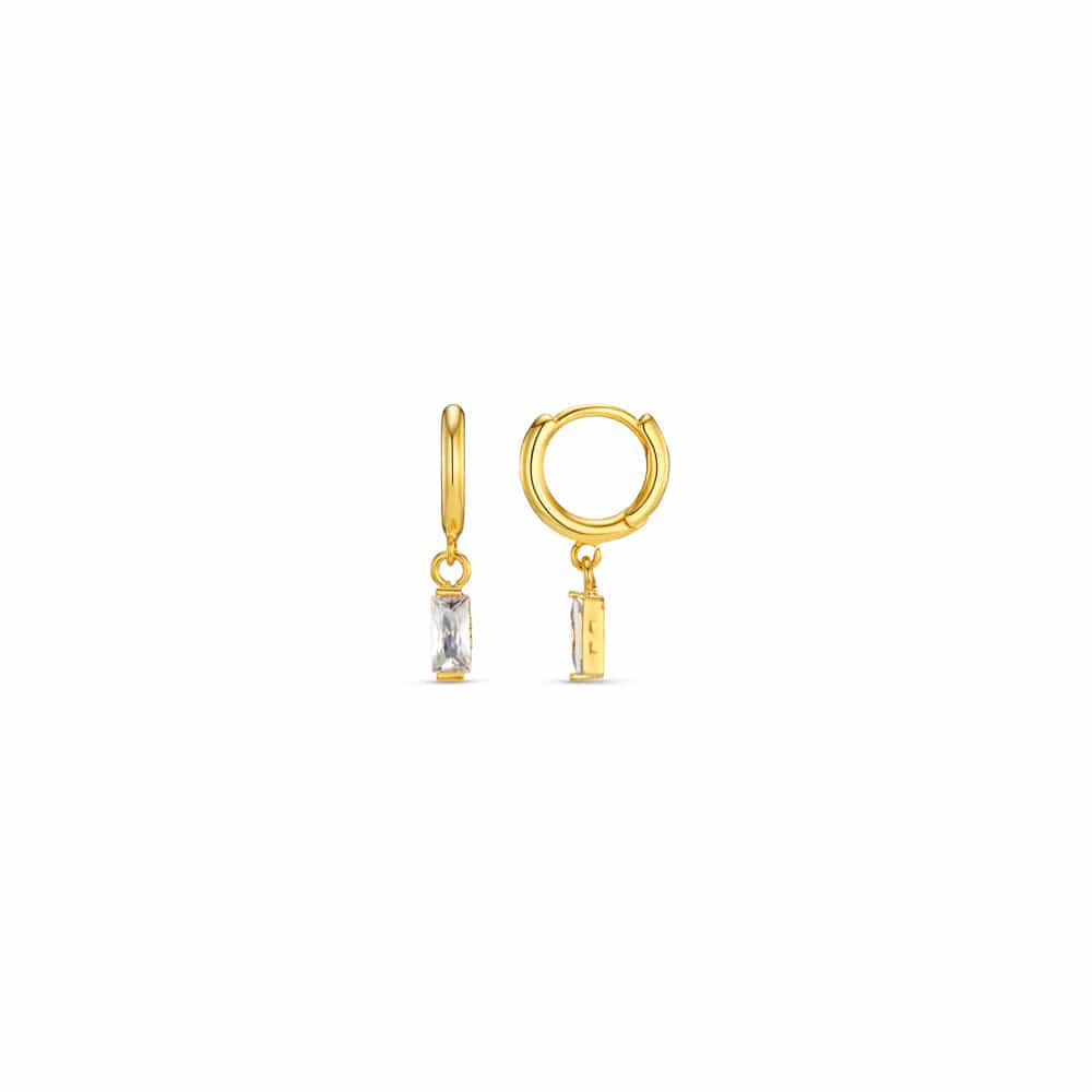 Micro Hoop ONE Crystal Baguette Micro Hoop Earrings Orelia Jewellery