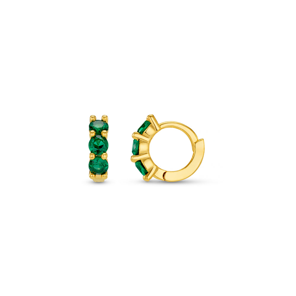 Micro Hoop ONE Emerald Mini Micro Hoop Earrings Orelia Jewellery