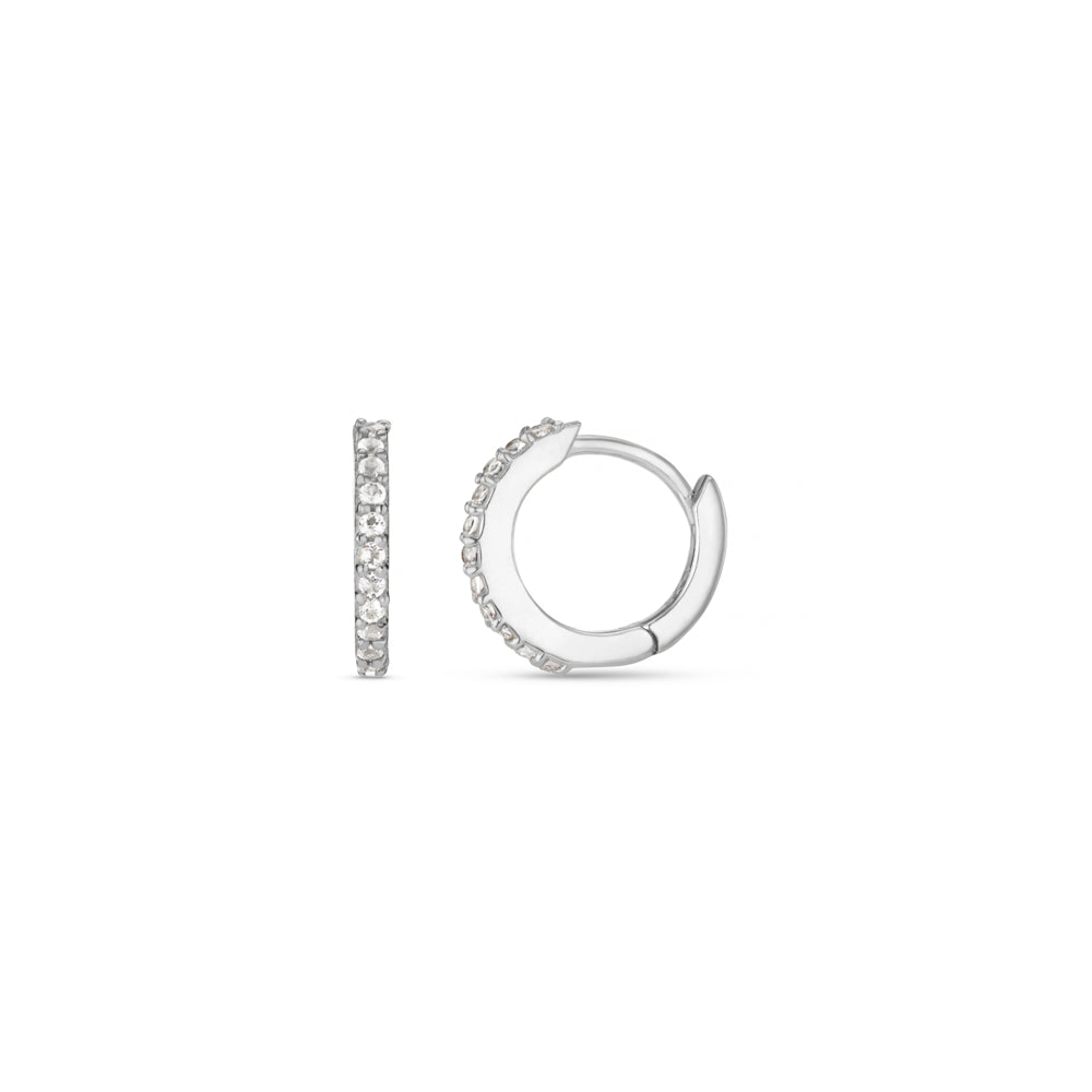 Micro Hoop ONE LUXE Pavé Micro Hoop Earrings Silver Orelia Jewellery