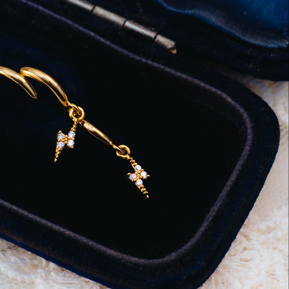 Micro Hoop ONE Pavé Lightning Mini Micro Hoop Earrings Orelia Jewellery