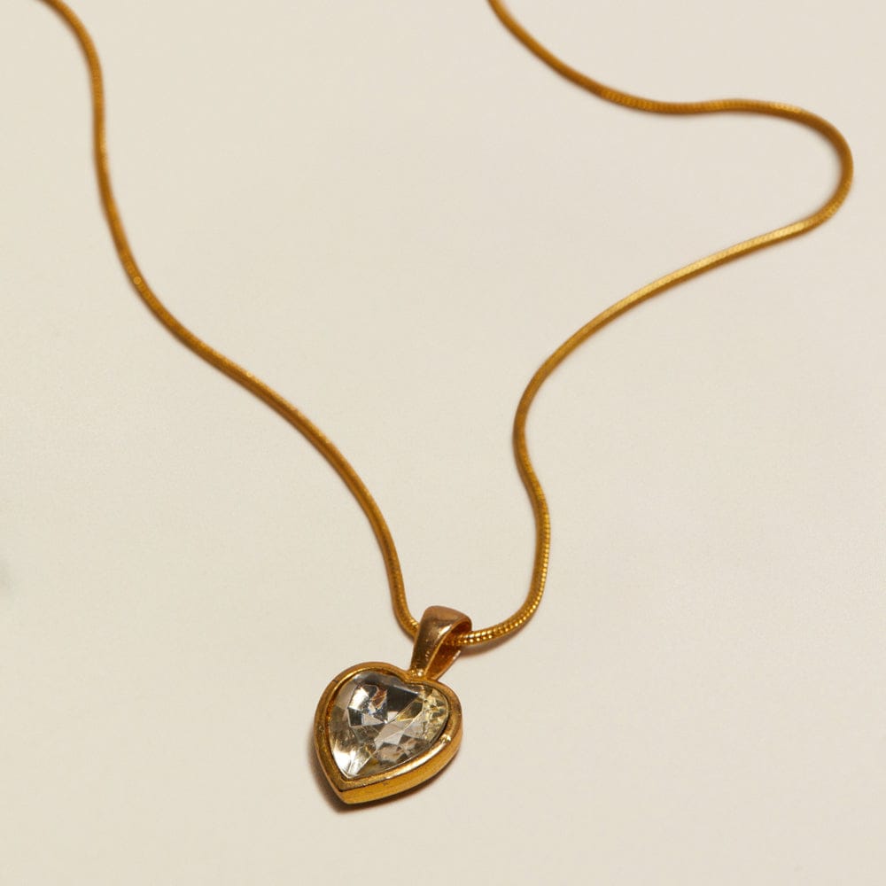 Mid-Length Necklace Default Vintage Crystal Heart Pendant Necklace Orelia Jewellery