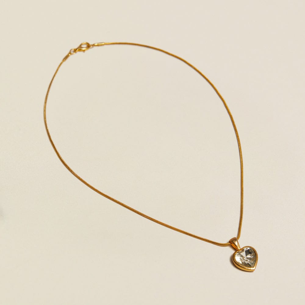 Mid-Length Necklace Default Vintage Crystal Heart Pendant Necklace Orelia Jewellery