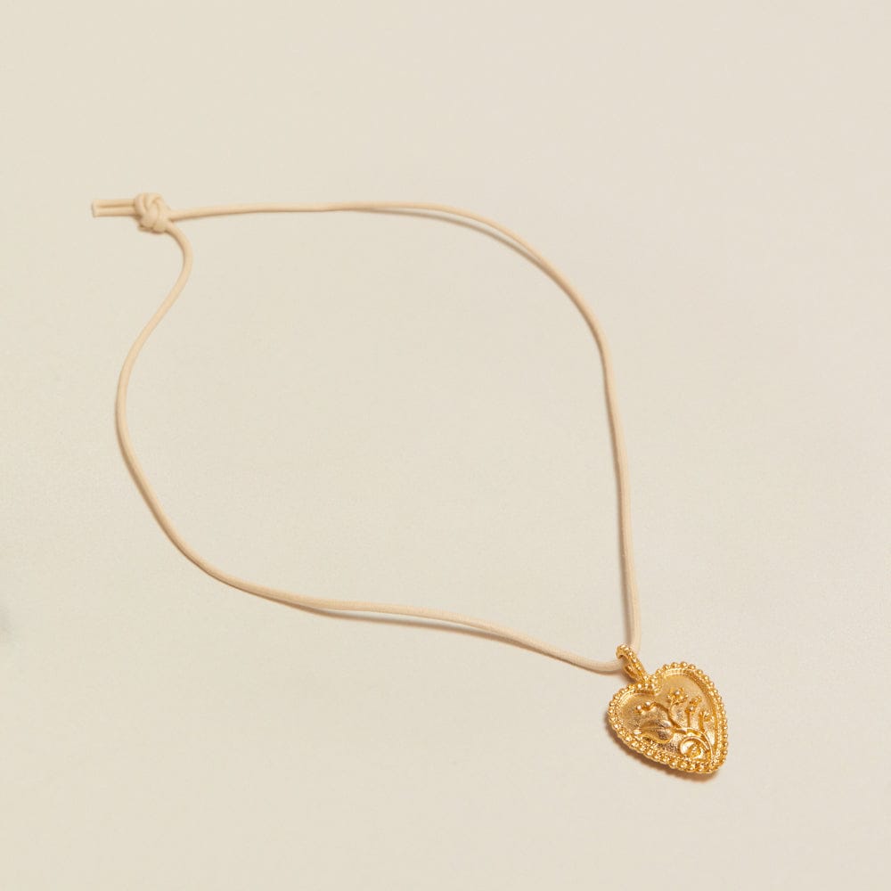 Mid-Length Necklace Default Vintage Heart Pendant Cord Necklace Orelia Jewellery