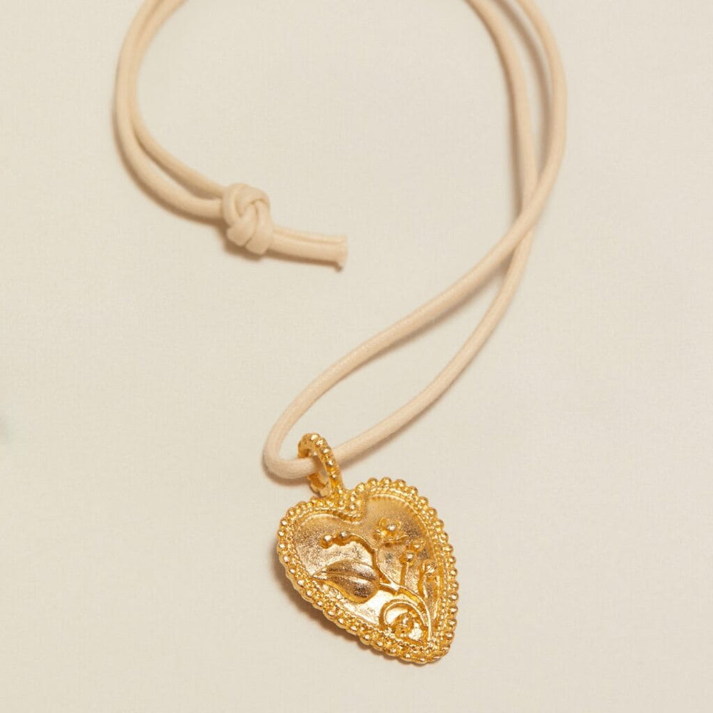 Mid-Length Necklace Default Vintage Heart Pendant Cord Necklace Orelia Jewellery