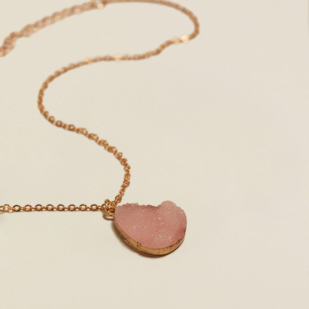 Mid-Length Necklace Default Vintage Statement Pink Crystal Pendant Necklace Orelia Jewellery