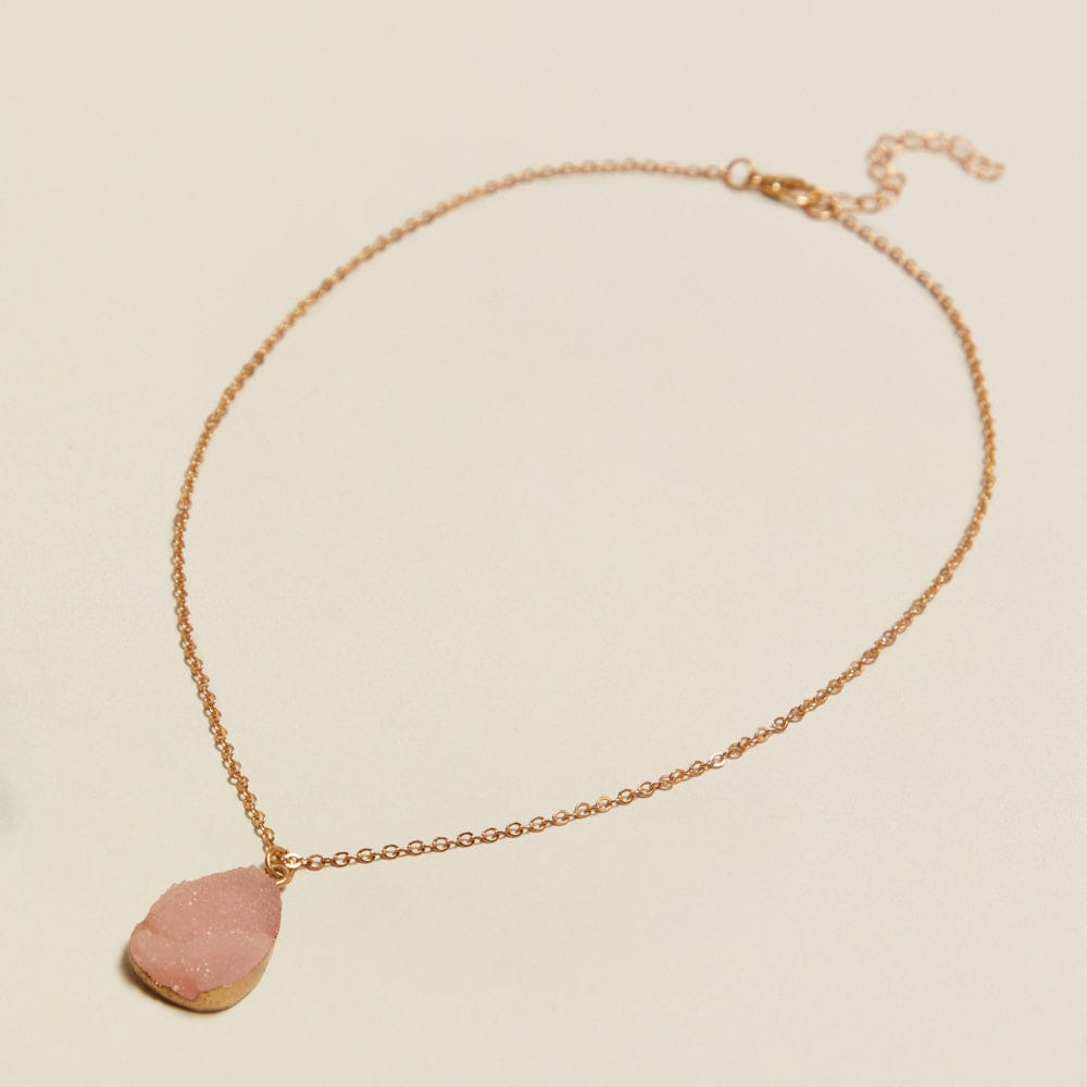 Mid-Length Necklace Default Vintage Statement Pink Crystal Pendant Necklace Orelia Jewellery