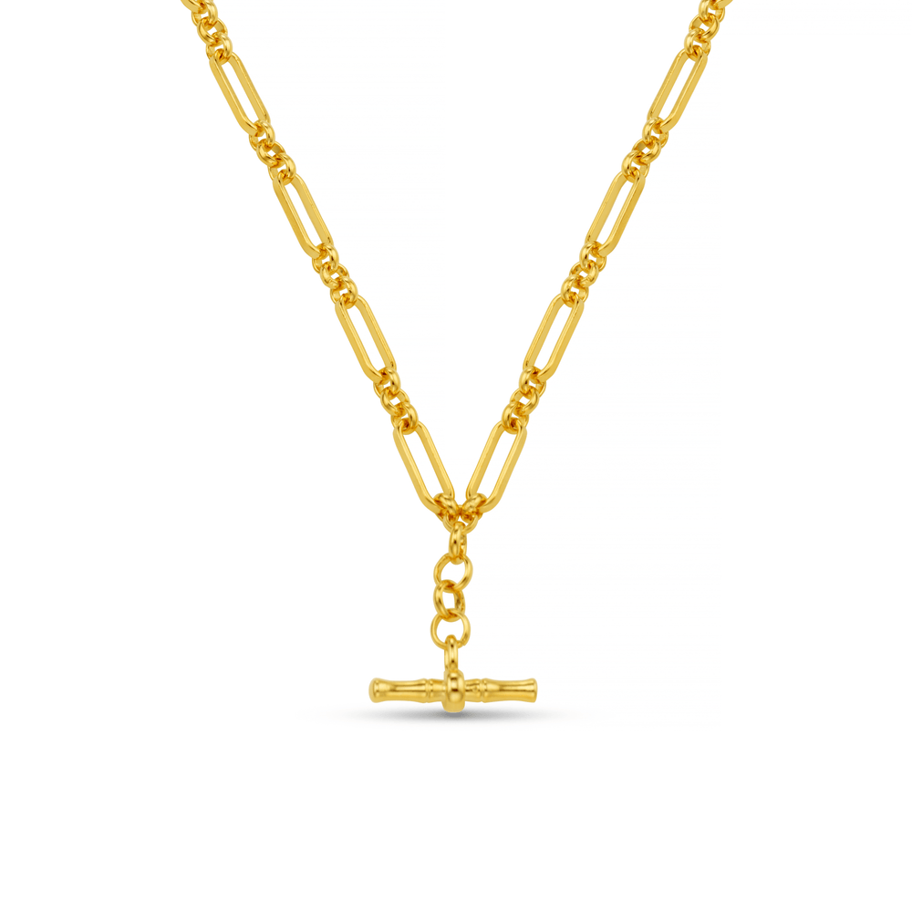 Mid - length Necklace Open Link T-Bar Drop Necklace Orelia Jewellery