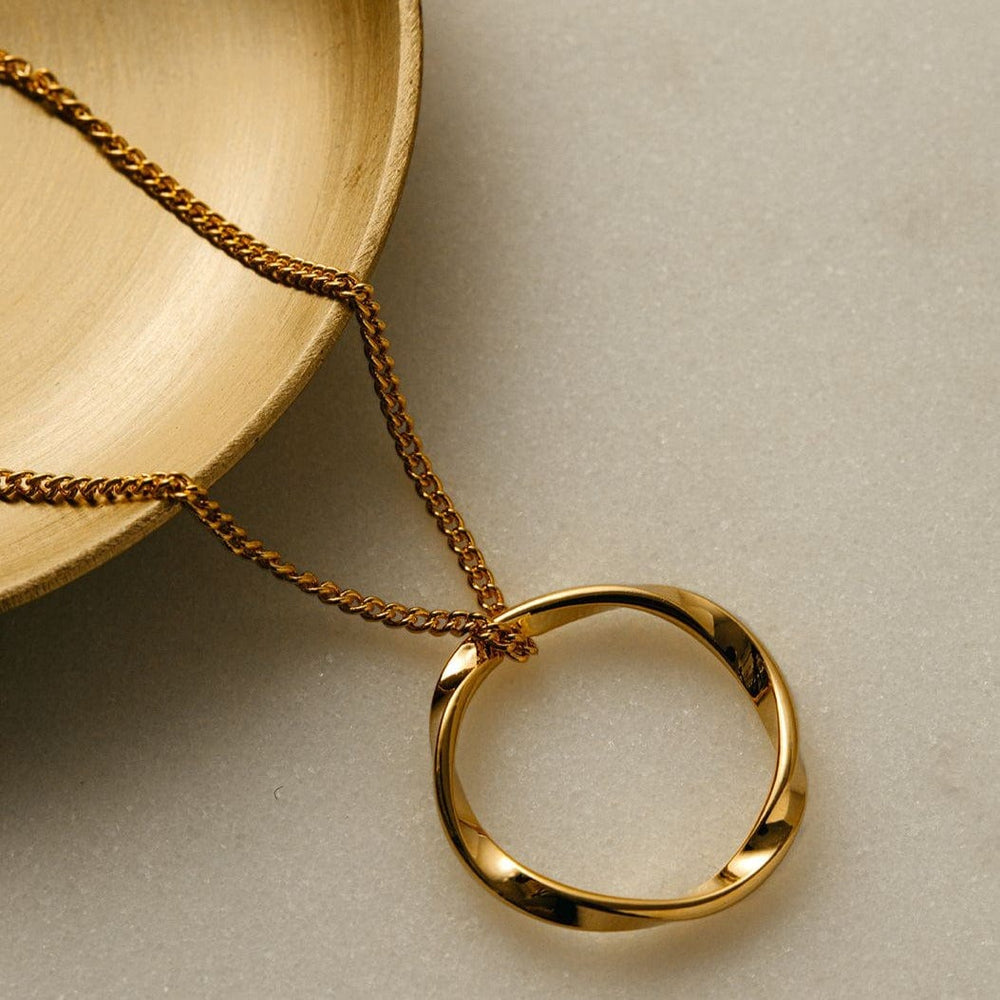 Mid Length Necklaces Open Circle Mid Length Necklace - Gold Orelia Jewellery