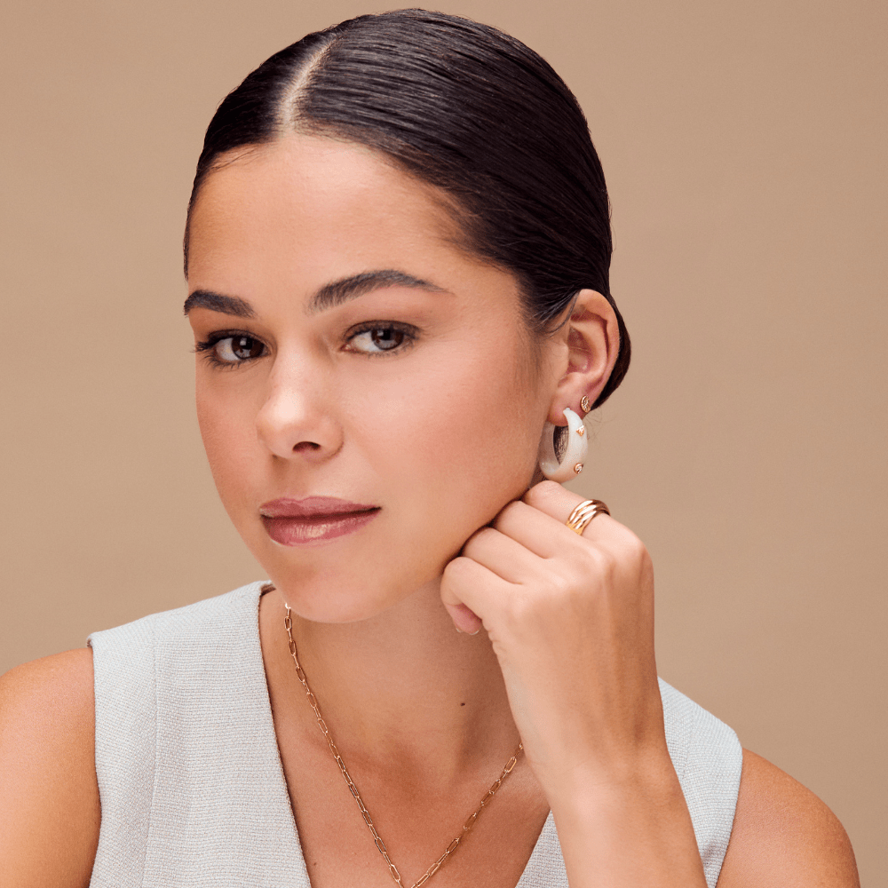 Mid-Size Hoop Charm Embellished Resin Hoop Earrings Orelia Jewellery