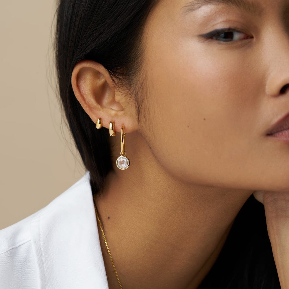 Mid-Size Hoop ONE Crystal Drop Mid-Size Hoop Earrings Orelia Jewellery