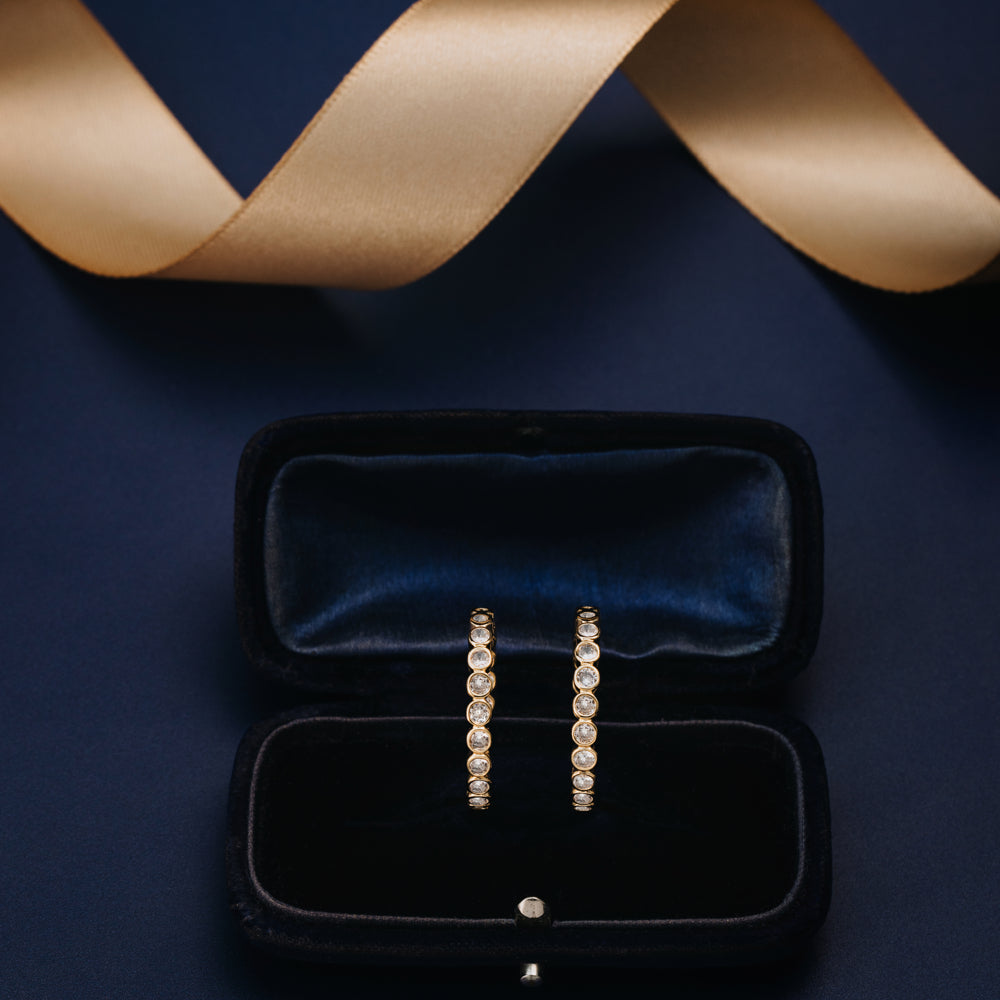 Mid-Size Hoop ONE Crystal Tennis Mid-Size Hoop Earrings Orelia Jewellery