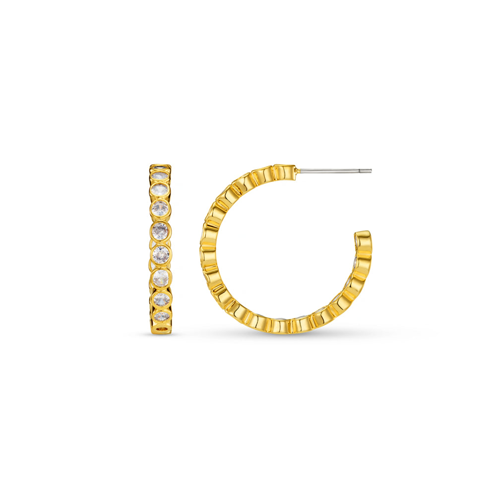 Mid-Size Hoop ONE Crystal Tennis Mid-Size Hoop Earrings Orelia Jewellery