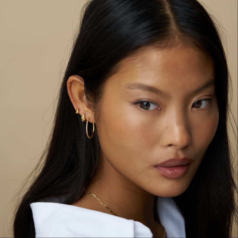 Mid-Size Hoop ONE Fine Pavé Mid-Size Hoop Earrings Orelia Jewellery