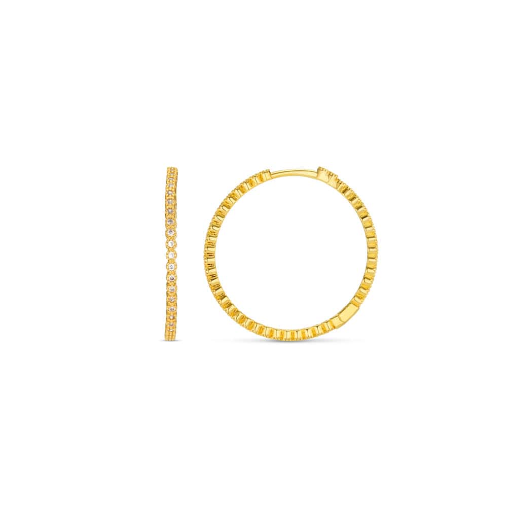 Mid-Size Hoop ONE Fine Pavé Mid-Size Hoop Earrings Orelia Jewellery