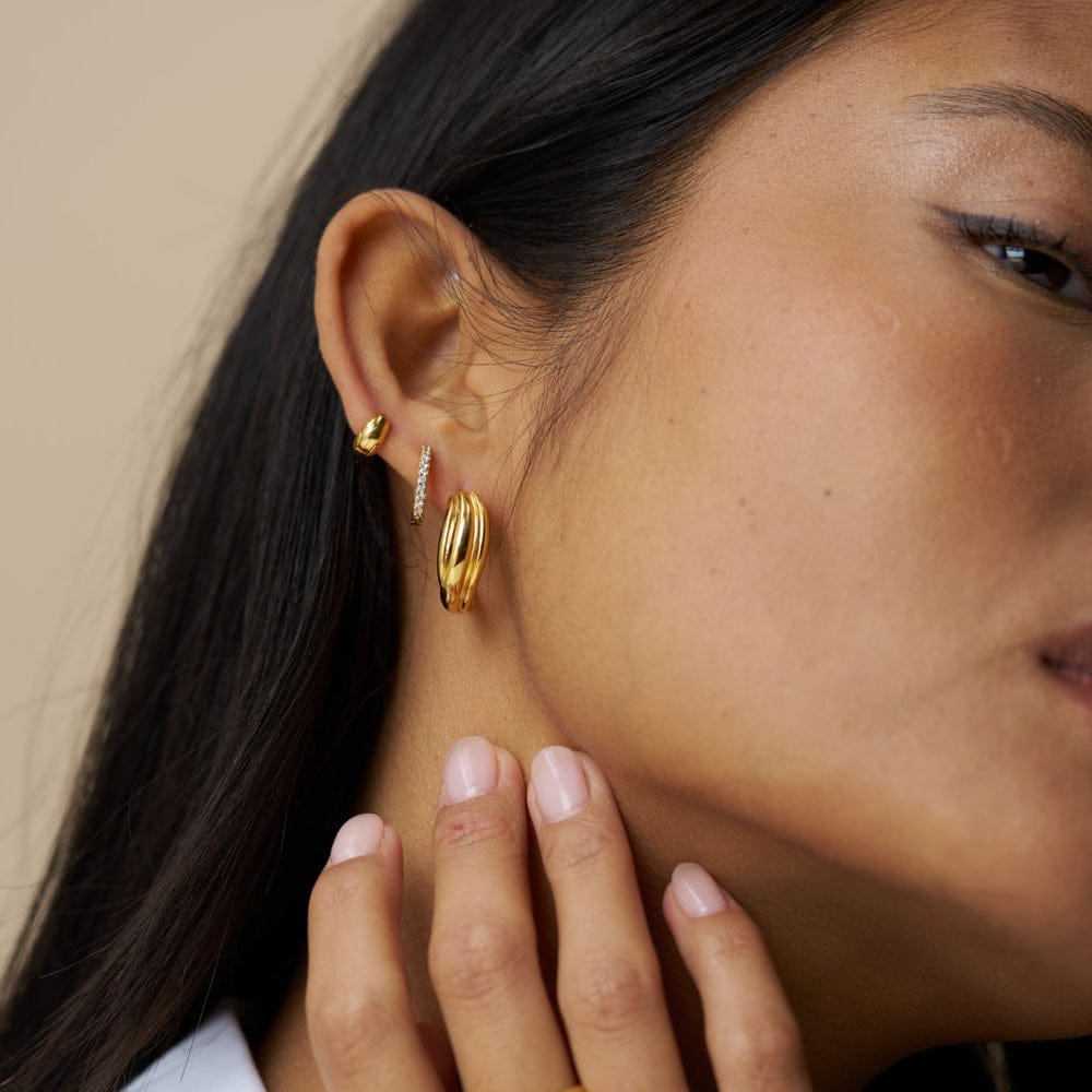 Mid-Size Hoop ONE Mid-Size Twist Hoop Earrings Orelia Jewellery