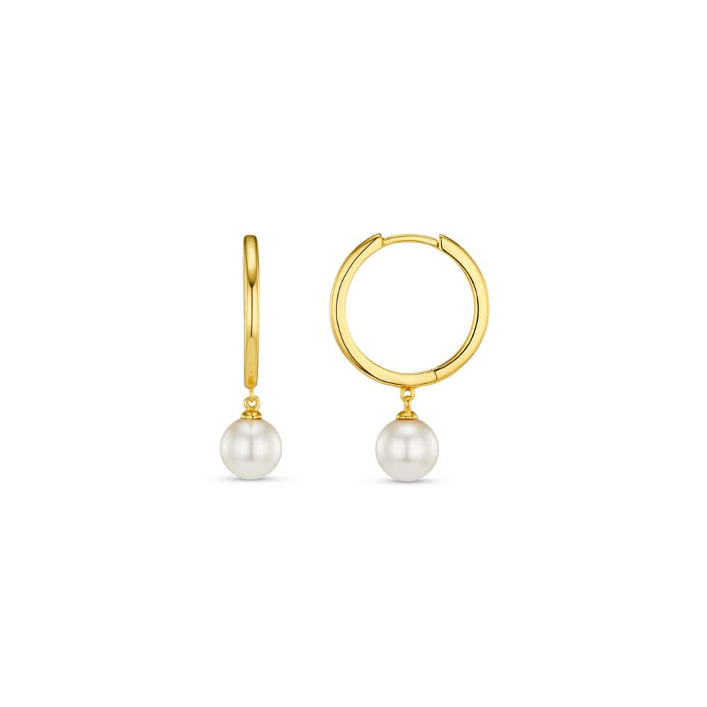 Mid-Size Hoop ONE Pearl Drop Mid-Size Hoop Earrings Orelia Jewellery